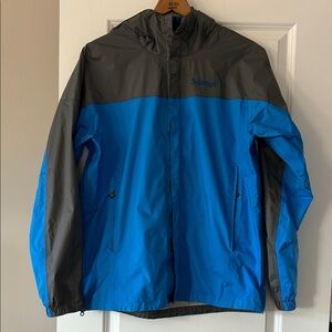 Marmot Hooded PreClip Rain Jacket Sz L w MEASUREMENTS Zip-Close Pockets